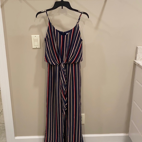 Monteau Pants - Navy Striped Jumpsuit